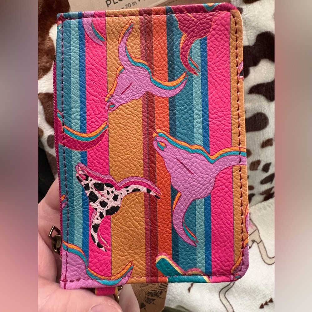 Colorful Cow skull Wallet - Picture 3 of 3
